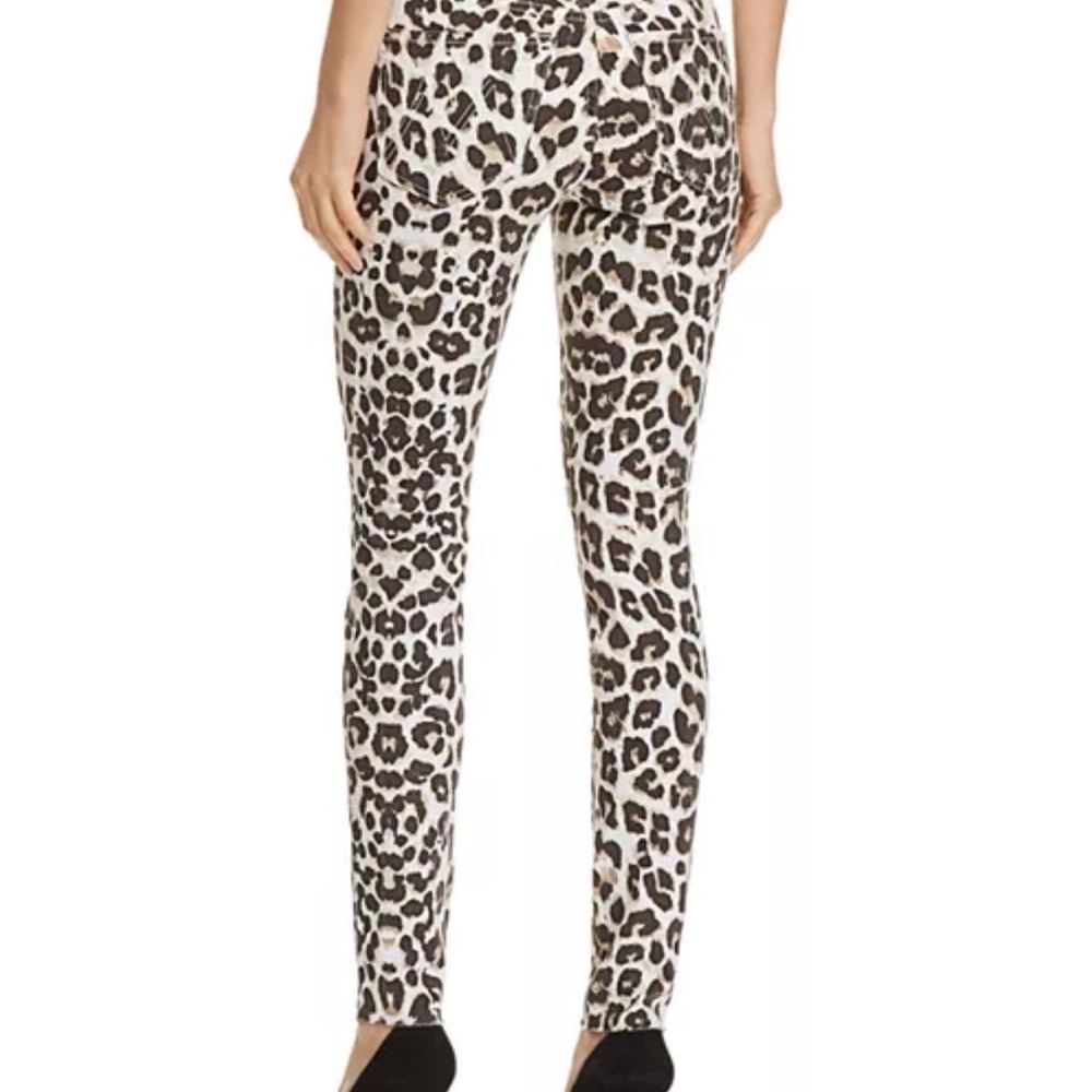 MOTHER Looker Ankle Fray Leopard Jeans High-Waisted Designer Anthro Like New 27 - Picture 2 of 13